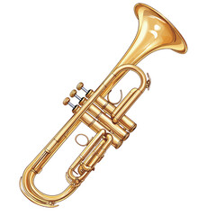 Obraz premium Trumpet isolated on white background. Vector illustration. 