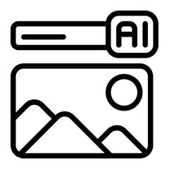 AI Image Generator Line Icon
