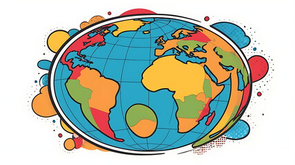 Naklejka premium Minimalistic icon of a globe symbol representing Earth and global awareness on white background.