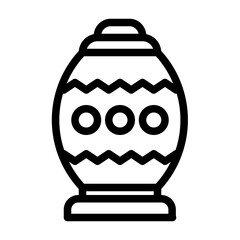 Ancient majapahit jar Line Icon