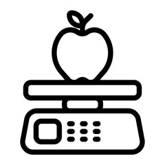 Apple Weight Scale Line Icon