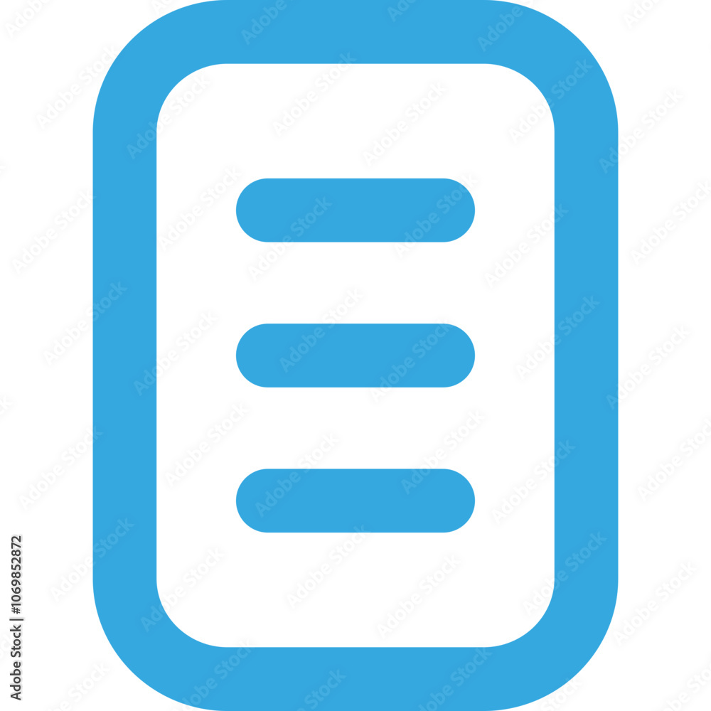 Poster a blue outline of a document icon representing digital files and organization in a modern workspace