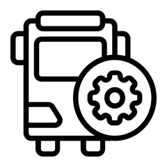 Bus Repaired Line Icon