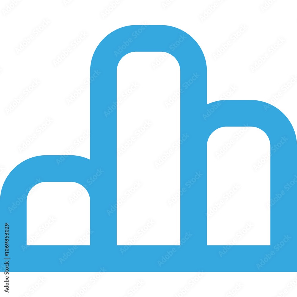 Poster abstract blue geometric patterns symbolizing growth and progress, displayed in a modern graphic desi
