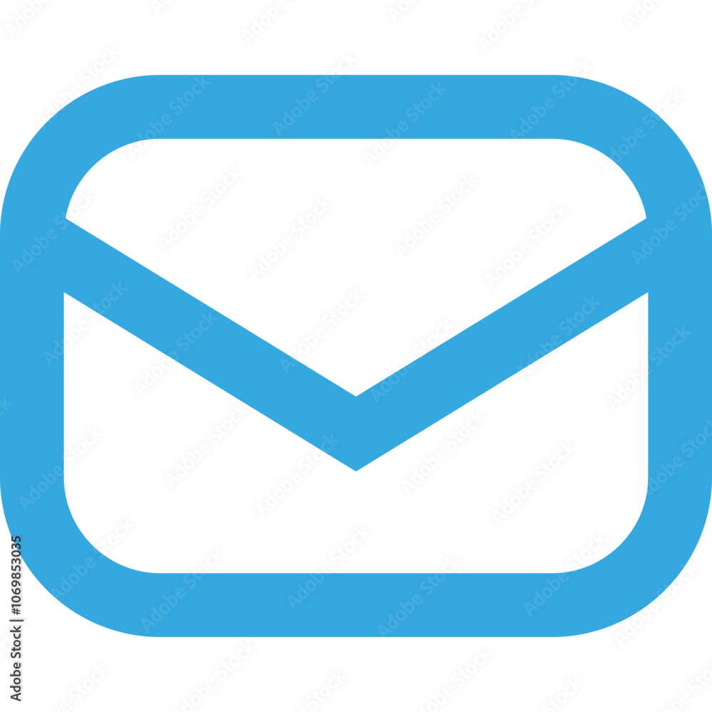 Poster a simple blue envelope icon representing communication and email, suitable for digital applications