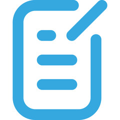 Simple Blue Checklist Icon Representing Organization and Task Completion in a Digital Format on a White Background