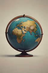 Minimalistic icon of a globe symbol representing Earth and global awareness on white background.