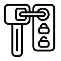 Car Key with Remote Line Icon