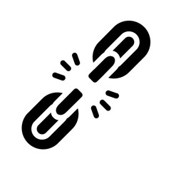 Chain Link Breaking Solid Icon