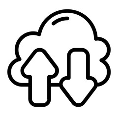 Cloud Connected Line Icon