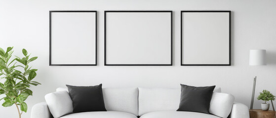 Living room mockup featuring a close-up of a stylish frame, modern decor, cozy ambiance, inviting atmosphere, contemporary design elements