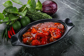 Chinese cuisine - chicken in sweet and sour sauce
