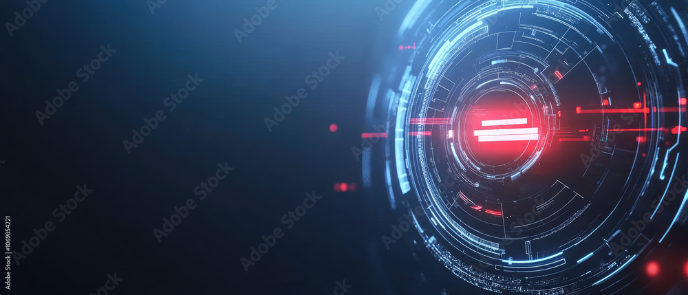 Poster futuristic tech interface, modern conceptual design featuring intricate geometric shapes and advance