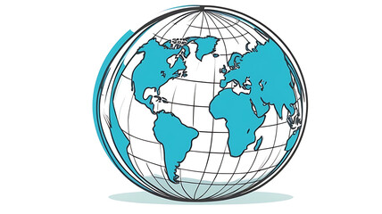 Minimalistic icon of a globe symbol representing Earth and global awareness on white background.