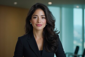 Naklejka premium Confident Woman Leading Successful Presentation in Conference Room