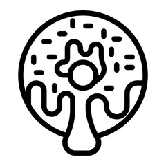 Doughnut Dripping Glaze Line Icon