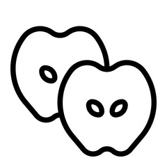 Dried Apple Slices Line Icon