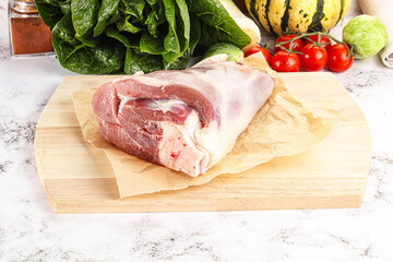 Raw lamb shank for cooking