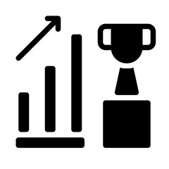 Graph with Trophy Solid Icon