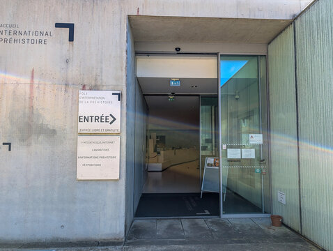 France, 01 July 2024 : Entrance to International Center of Prehistory Interpretation and Exhibitions