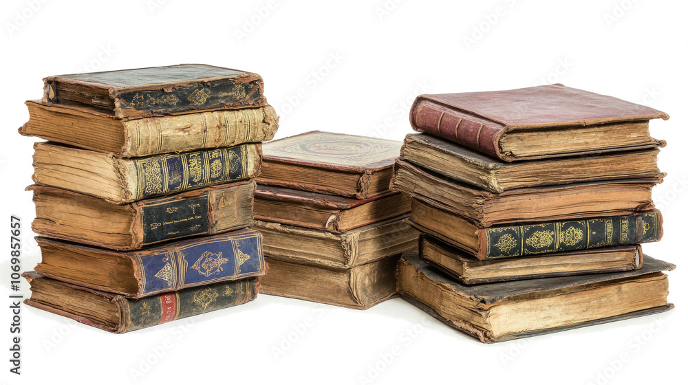 Poster old fantasy books in dark academia style transparent background generative ai