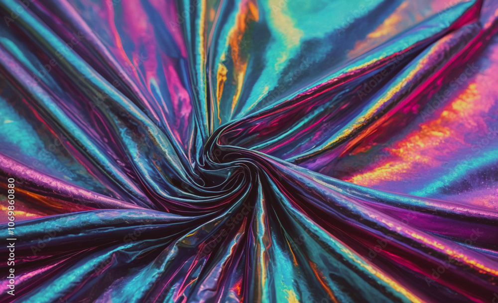 Poster piece of fabric with a rainbow pattern