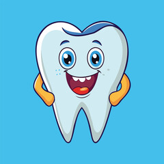 funny tooth vector illustration for dental and cartoon designs
