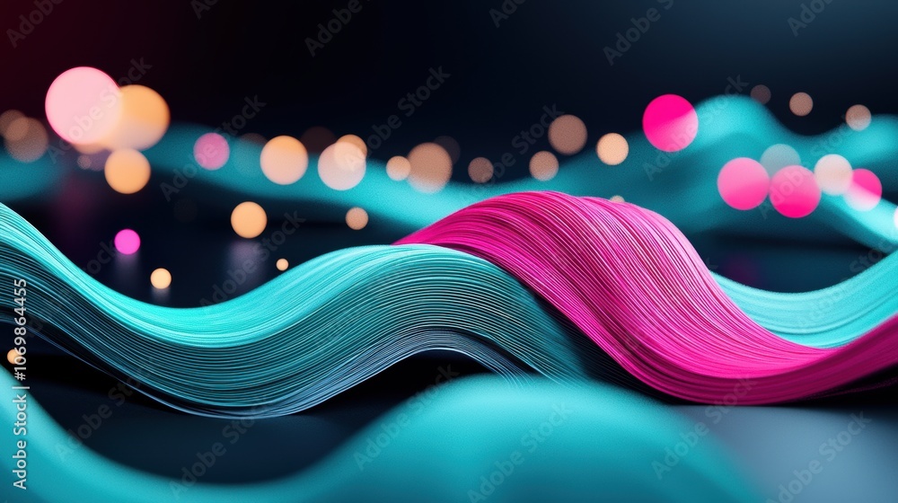 Poster a continuous, flowing line forming intricate patterns and loops, representing the non linear and int