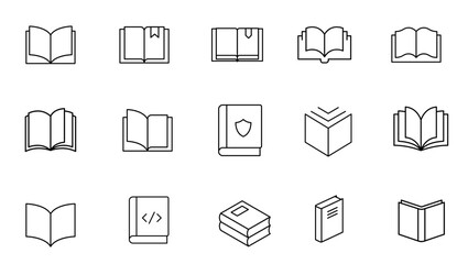 Books Icons - Vector Line Icons. Editable Stroke. Vector Graphic