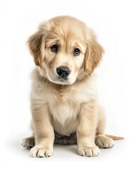 golden retriever puppy isolated on white