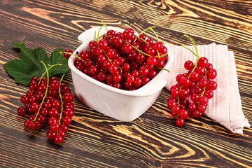 Ripe and juicy red currants berry