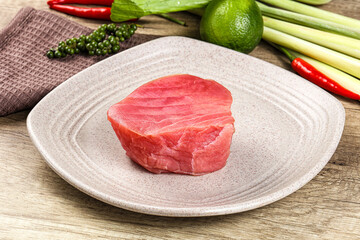 Raw fresh Tuna fush steak