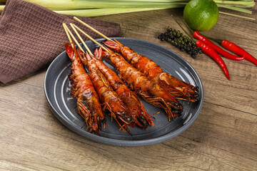 Tasty grilled tiger prawn snack