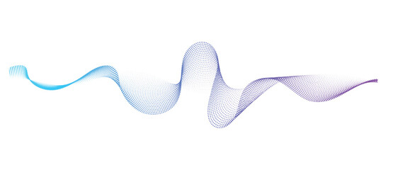 smooth flowing wave dots halftone lines dynamic blue purple pink gradient isolated on transparent background concept of technology, digital, communication, science, music vector illustration