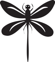 Dragonfly silhouette vector style with white background