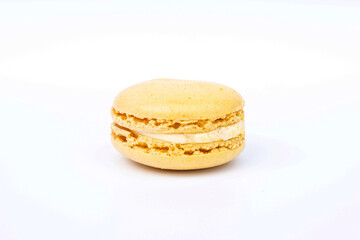 Close-up of macaroon, coloured and flavoured biscuit