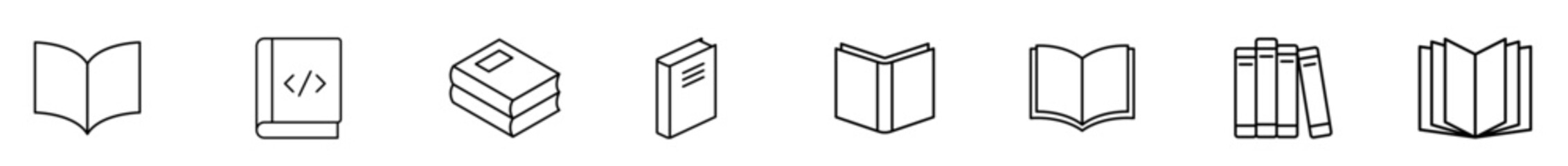Books Icons - Vector Line Icons. Editable Stroke. Vector Graphic