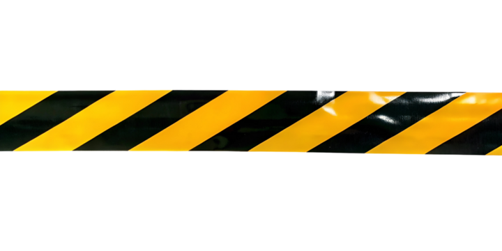  black and yellow caution tape isolated on transparent background