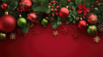 Christmas sale banners, festive decorations, red and green theme, 3D illustration, Christmas sale promotional banner with gifts and colorful christmas elements in a frame