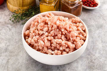 Homemade Raw pork minced meat