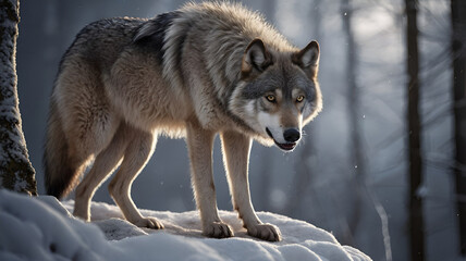 Fototapeta premium Majestic Wolf in the Wilderness