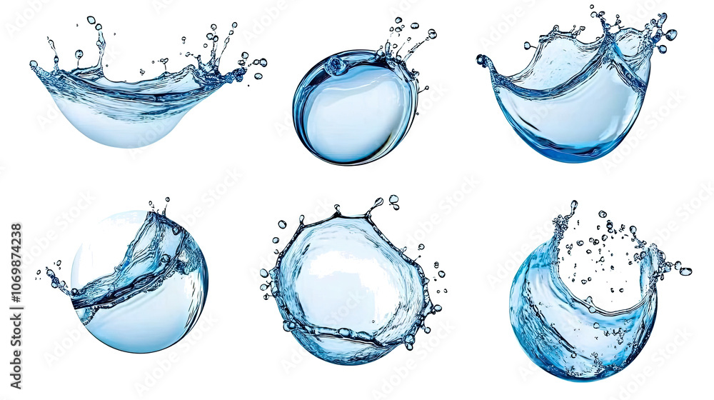 Poster bubbles splashing on a clear transparent surface generative ai