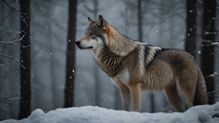 Fototapeta premium Majestic Wolf in the Wilderness