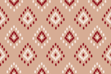 Fabric Ikat seamless pattern in tribal. Native ethnic style carpet. folk embroidery. Design for background, clothing, rug, textile, batik.