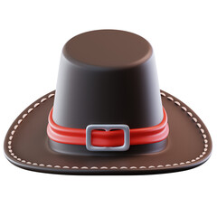  3D Illustration Pilgrim Hat