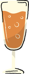 Hand Drawn Glass of Champagne Illustration