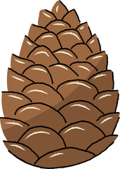Hand Drawn of Pine Cone Illustration