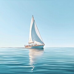 Fototapeta premium Sailboat on the Sea.