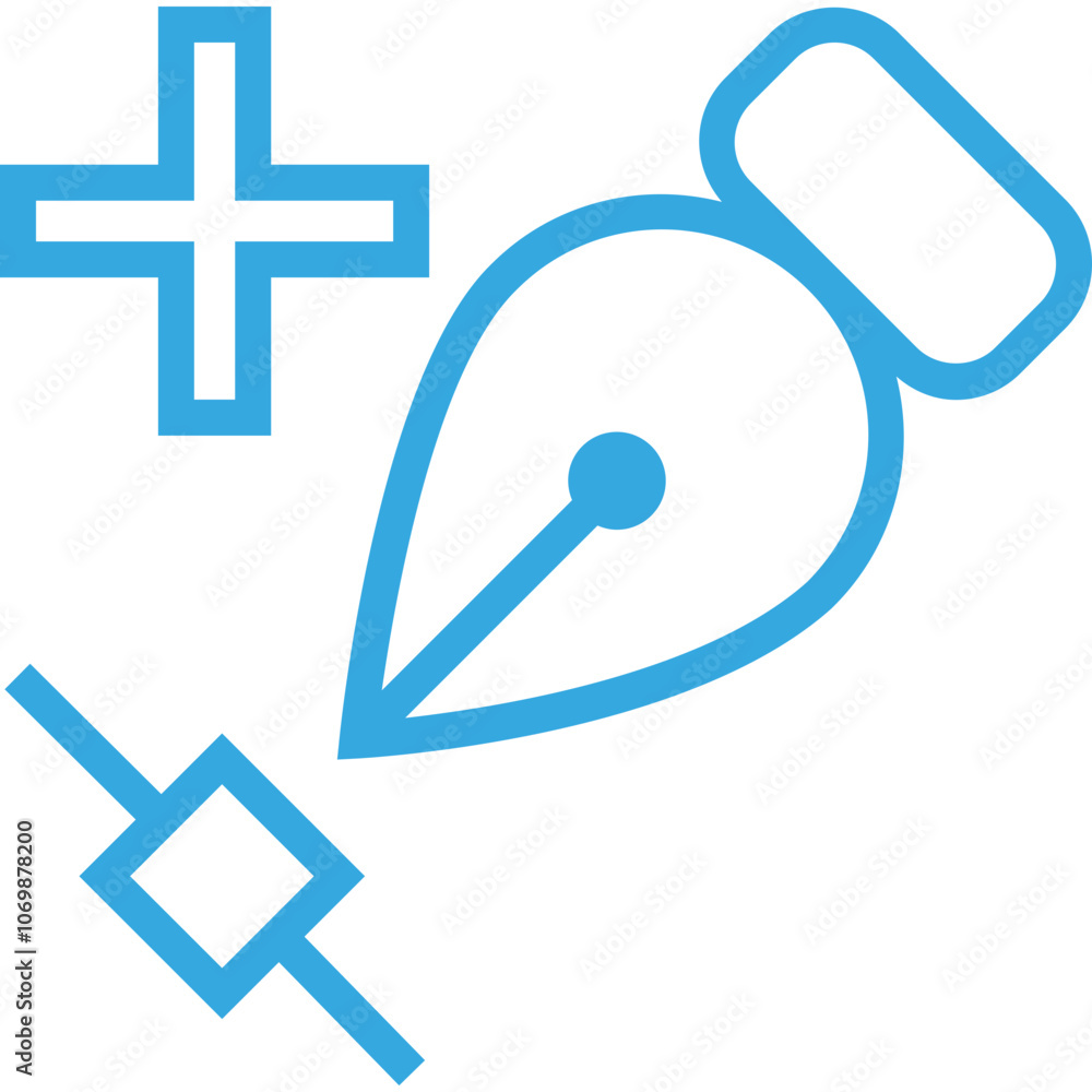 Poster graphic design tools for creative projects featuring pen tool and adjustment elements in a digital w