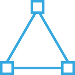 Geometric Shape With Interconnected Squares Illustrating a Triangular Formation in a Minimalist Design